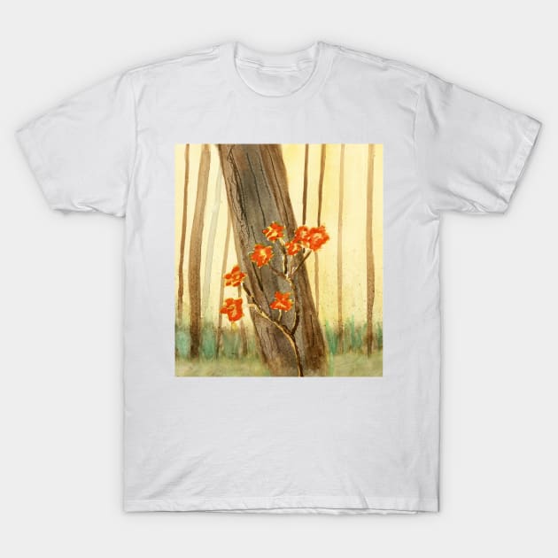 Orange Flowers Painting T-Shirt by EugeniaAlvarez